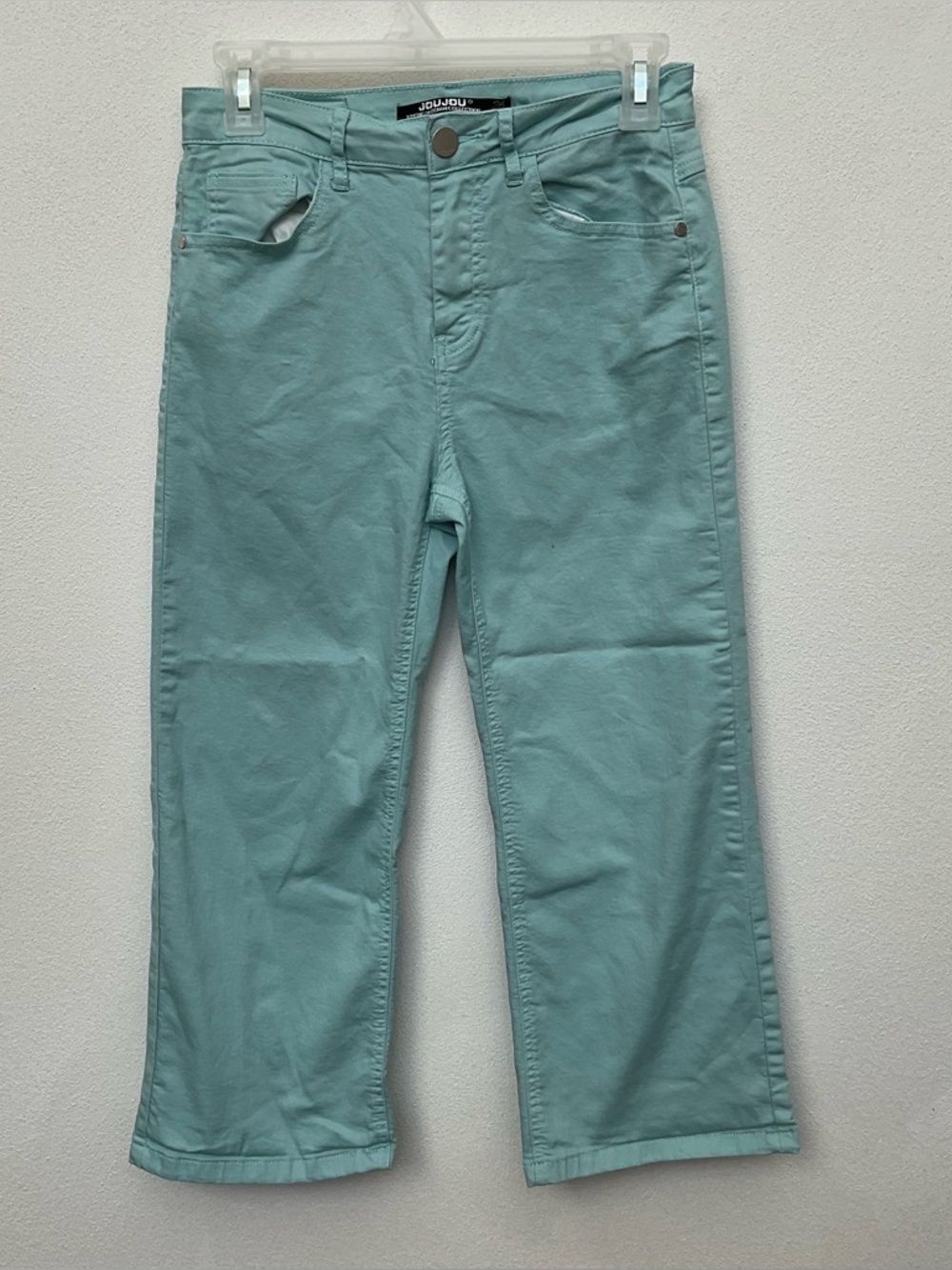 JouJou Premium Denim Collection Light Teal Capris Size 26 Pastel Spring